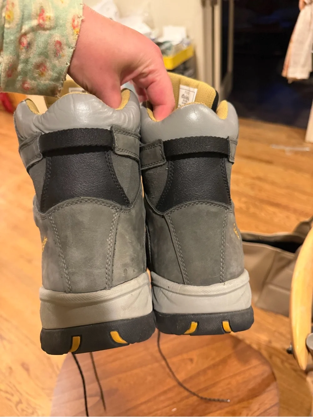 Cabela's Men's Grey and Olive Suede Hiking Boots